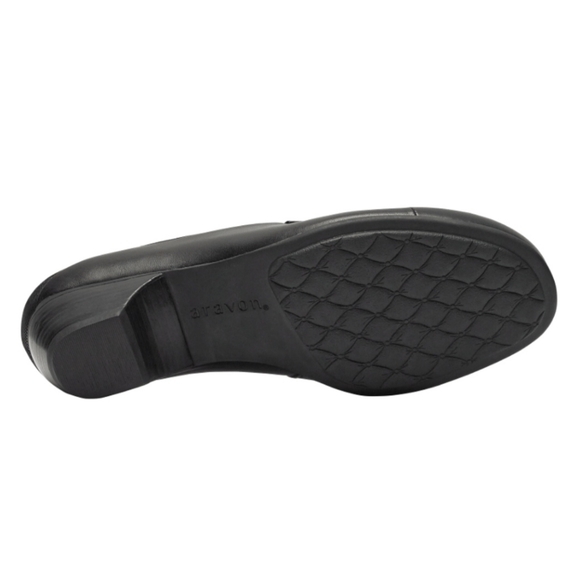 Aravon Provence Asym Slip-on - Women's Casual Shoe Black - Picture 3 of 5